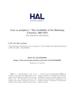 The Credibility of the Habsburg Currency, 1867-1914 - Hal-SHS