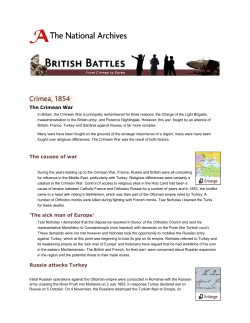 The causes of war `The sick man of Europe` Russia