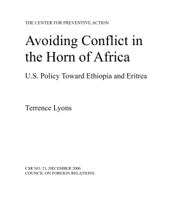 Avoiding Conflict in the Horn of Africa