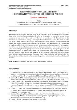 group socialization as factor for democratization of the educational