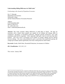 Understanding Sibling Differences in Child Labor