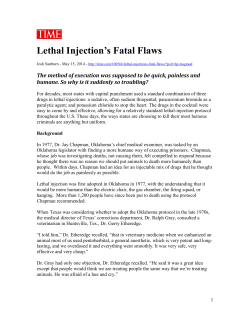 Lethal Injection`s Fatal Flaws