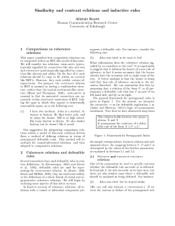 Similarity and contrast relations and inductive rules Alistair Knott
