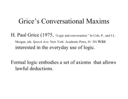 Grice`s Conversational Maxims
