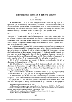DIFFERENCE SETS IN A FINITE GROUP