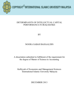 Determinants of intellectual capital performance in Iraq banks