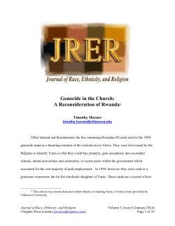 Genocide in the Church: A Reconsideration of Rwanda