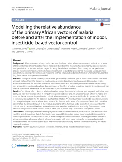 Modelling the relative abundance of the primary African vectors of