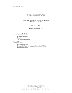 Uncorrected Transcript - Brookings Institution