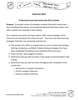 February Standards Plus PLC - Common Core Standards Plus