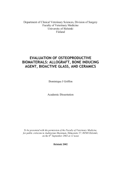 EVALUATION OF OSTEOPRODUCTIVE BIOMATERIALS