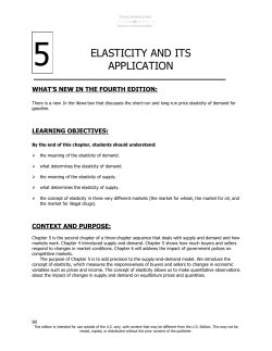 5 ELASTICITY AND ITS APPLICATION
