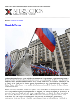Russia is Europe - Intersection Project