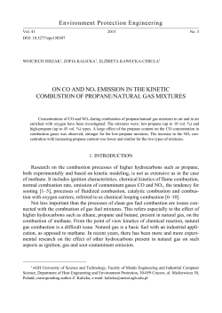 On CO and NOx emission in the kinetic combustion of propane