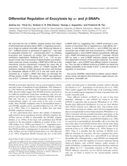 Differential Regulation of Exocytosis by - and -SNAPs