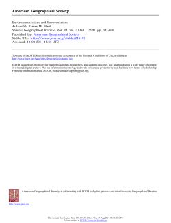 Blaut, `Environmentalism and Eurocentrism`