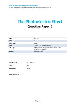 The Photoelectric Effect