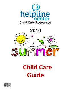 Child Care Guide - Helpline Center