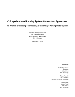 Chicago Metered Parking System Concession Agreement