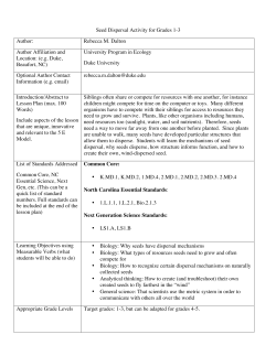 Seed Dispersal Activity for Grades 1