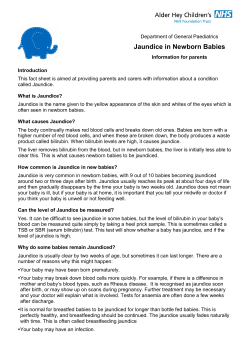 Jaundice in Newborn Babies - Alder Hey Children`s Hospital