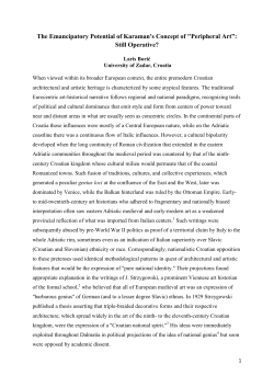 The Emancipatory Potential of Karaman`s Concept of "Peripheral Art