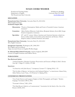 Curriculum Vitae - Penn State`s English Department