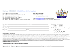 Mad Hatter ENTRY FORM &ndash; 5K RUN/WALK, 1 Mile Fun Run/Walk