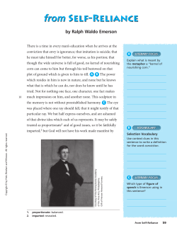 from Self-Reliance - Wildcat Freshmen English