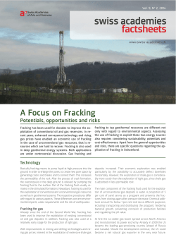 A Focus on Fracking - Swiss Academies of Arts and Sciences