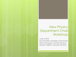 Workshop for New Chairs