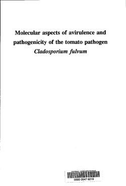 Molecular aspects of avirulence and pathogenicity of the tomato