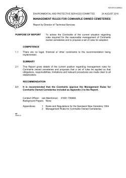 Management Rules for Comhairle Owned Cemeteries