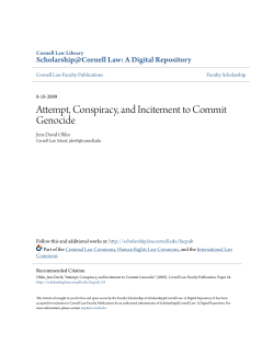 Attempt, Conspiracy, and Incitement to Commit Genocide