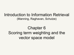 Introduction to Information Retrieval Chapter 6 Scoring term