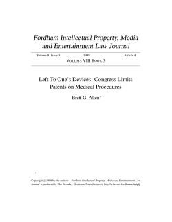 Congress Limits Patents on Medical Procedures