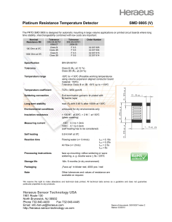 Platinum Resistance Temperature Detector SMD 0805 (V)