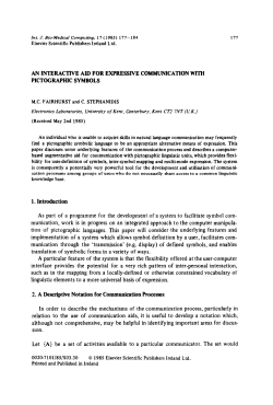 An interactive aid for expressive communication with pictographic