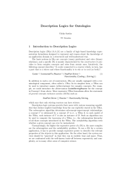 Description Logics for Ontologies
