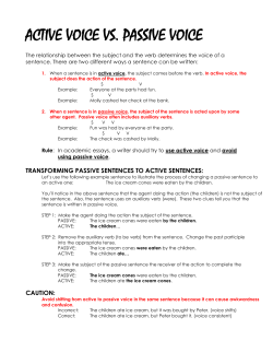 ACTIVE VOICE VS. PASSIVE VOICE
