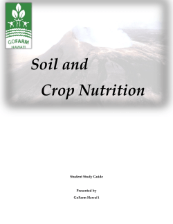 Soil and Crop Nutrition