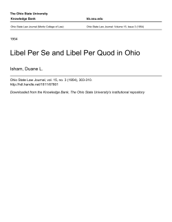 Libel Per Se and Libel Per Quod in Ohio - Knowledge Bank