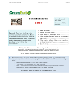 Level 1 - GreenFacts