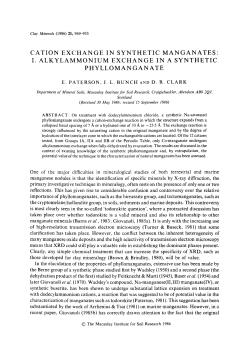 cation exchange in synthetic manganates: i. alkylammonium