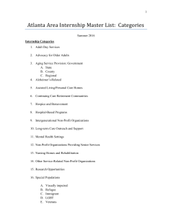 Atlanta Area Internship Master List: Categories