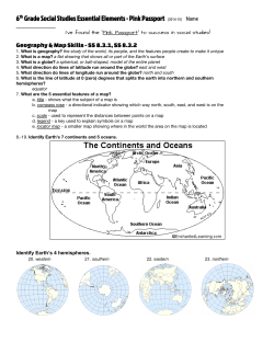 6th Grade Social Studies Essential Elements