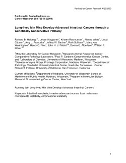 Long-lived Min Mice Develop Advanced Intestinal Cancers through