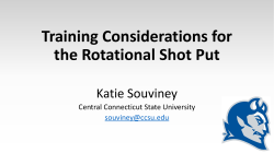 Training Considerations for the Rotational Shot Put