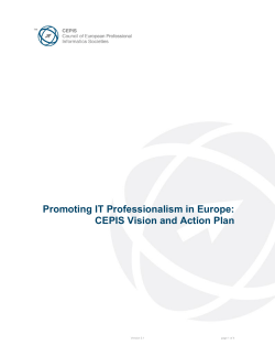 CEPIS Professionalism Task Force Vision and Actions