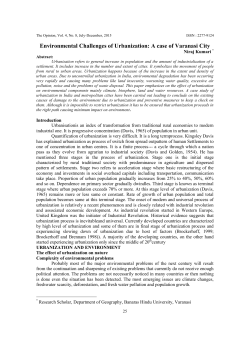 Environmental Challenges of Urbanization: A case of Varanasi City